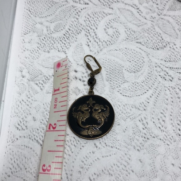 Vintage unique artisan enamel statement earrings - Picture 4 of 5